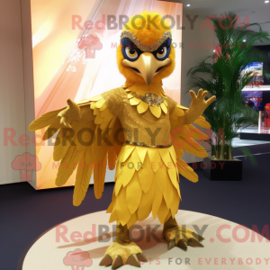 Gold Hawk Maskottchen...