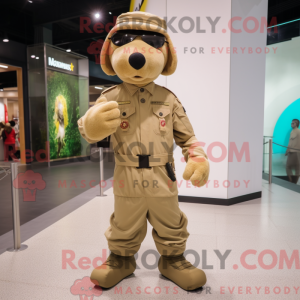 Tan Commando maskot kostume...