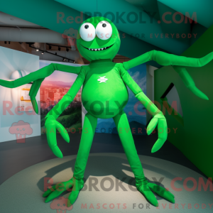 Green Spider mascot costume...