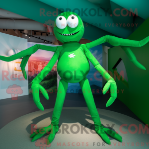Grøn Spider maskot kostume...