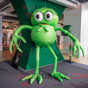 Grøn Spider maskot kostume...