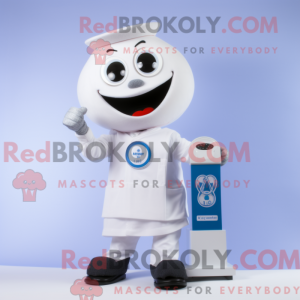 Hvid telefon maskot kostume...