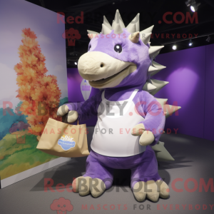 Lavender Stegosaurus mascot...
