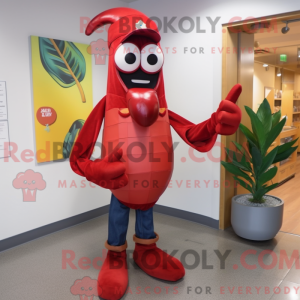 Red Baa mascot costume...