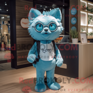 Cyan Cat Maskottchen Kostüm...