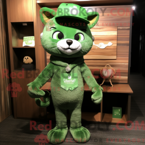Green Cat mascot costume...