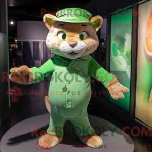 Grøn kat maskot kostume...