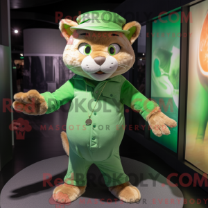 Groene kat mascotte kostuum...