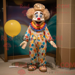 Tan Clown-mascottekostuum...