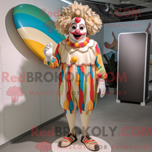 Tan Clown maskot kostume...