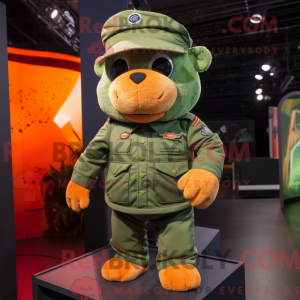 Orange Green Beret mascot...
