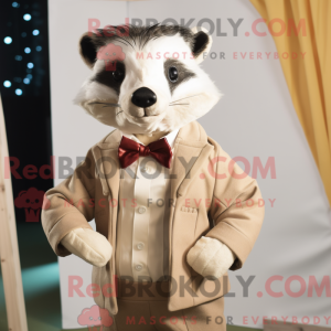 Beige Badger mascot costume...