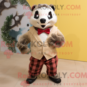 Beige Badger maskot kostume...