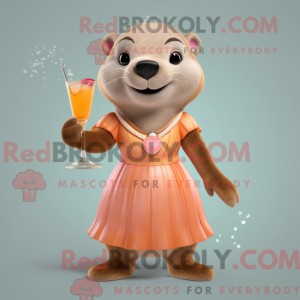 Postava maskota Peach Otter...