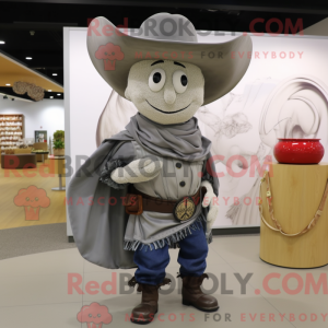 Gray Cowboy mascot costume...