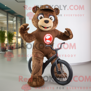 Brown Unicyclist mascot...