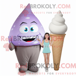 Grå Ice Cream Cone maskot...
