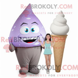 Gray Ice Cream Cone mascot...