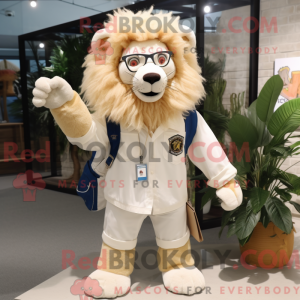 Cream Lion mascot costume...