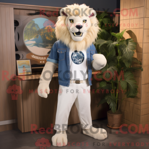 Cream Lion mascot costume...