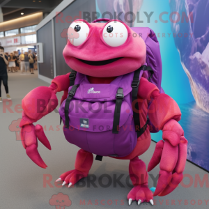 Magenta Crab mascot costume...