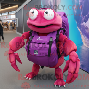 Magenta krabbe maskot drakt...