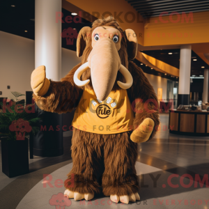 Gold Mammoth mascot costume...