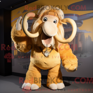 Gold Mammoth maskot kostume...