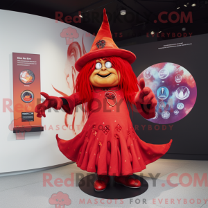 Red Witch maskot kostume...