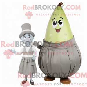 Gray Pear mascot costume...