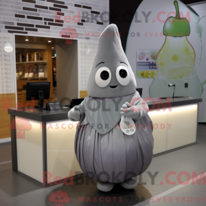 Gray Pear mascot costume...