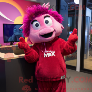 Magenta Cod mascot costume...