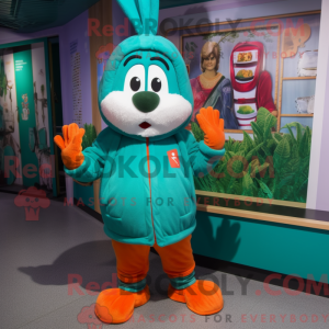 Teal Carrot mascot costume...