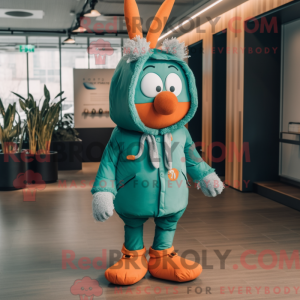 Blågrøn gulerod maskot...