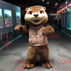 Brun Otter maskot kostume...
