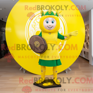 Yellow Celtic Shield mascot...