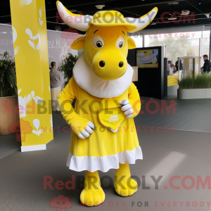 Lemon Yellow Zebu mascot...