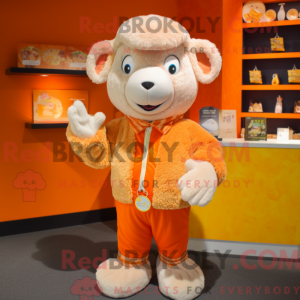 Orange Sheep mascot costume...