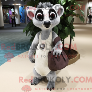 Grå Lemur-maskotdraktfigur...