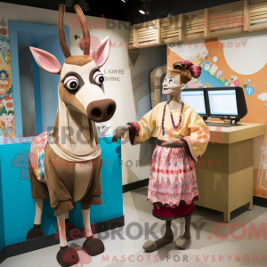 Tan Okapi maskot kostume...