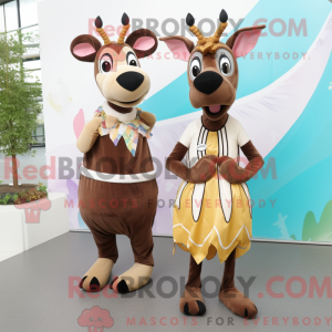 Tan Okapi maskot kostume...