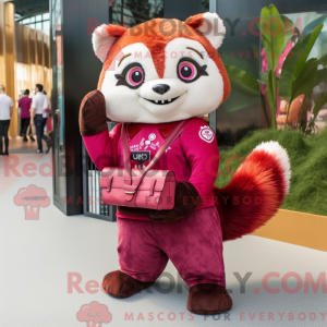 Magenta Red Panda mascot...