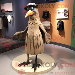 Tan Crow mascot costume...