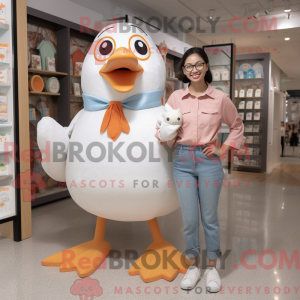 Peach Gull mascot costume...