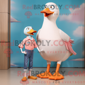 Peach Gull maskot kostume...