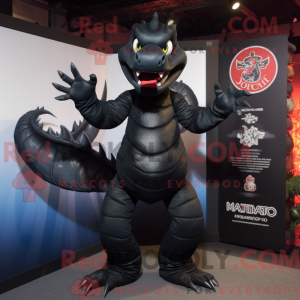 Black Hydra mascot costume...