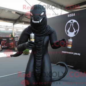 Black Hydra mascot costume...