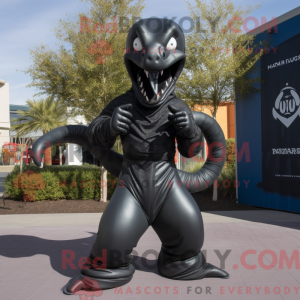 Black Hydra mascot costume...