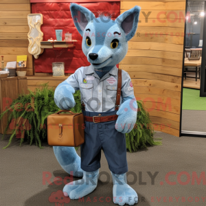 Cyan Dingo maskot kostume...