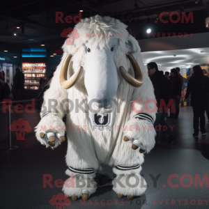 Hvid Mammoth maskot kostume...